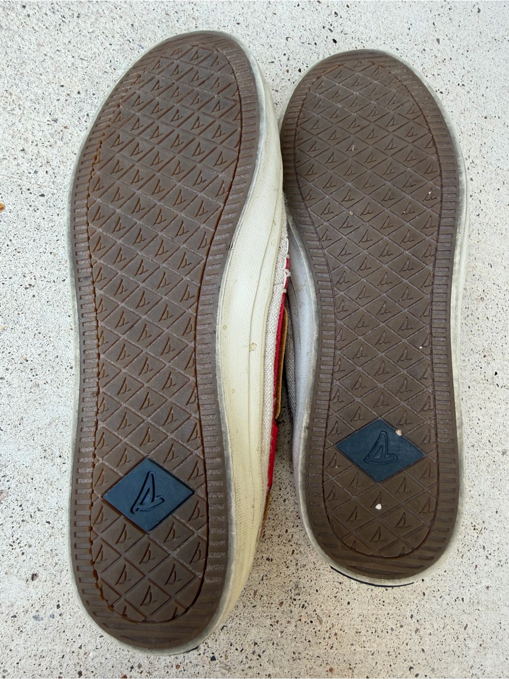 Sperry Crest Boat Canvas Shoes Womens 7.5 Red Beige Memory Foam - Picture 6 of 8